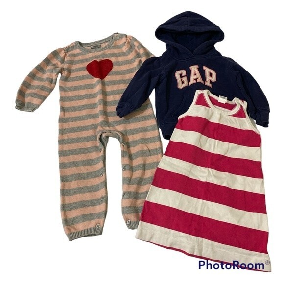 Baby Gap Toddler's Lots of 4 One-Piece Dress Hoodie Size 18-24m - Picture 1 of 6